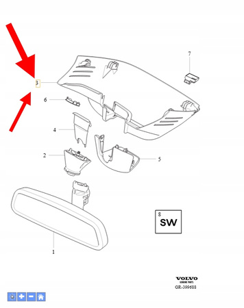 POKRYWA OSŁONA LUSTERKA WEWNĘTRZNEGO VOLVO XC90 2016- OEM/OE 31371106