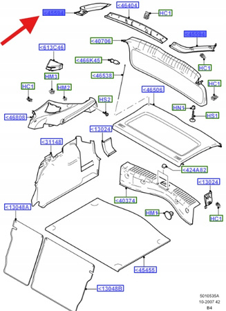 WYKOŃCZENIE KLAPY BAGAŻNIKA PRAWE FOCUS 2004- OE 1352778 _ 4M51-A42906-AG34