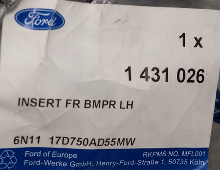 Nakładka lewa zderzaka - Ford Fiesta/Fusion_1431026_6N11-17D750-AD55MW