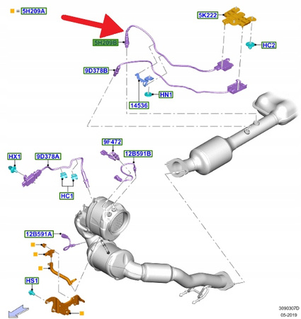 CZUJNIK NOX 2.0 ECOBLUE FORD EDGE MONDEO SMAX 2018- 2404813 _ K2GA-5L239-AB