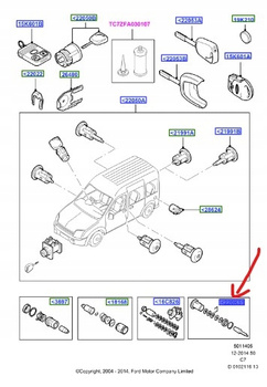 WKŁADKA ZAMKA DRZWI PRAWYCH FORD TRANSIT CONNECT 2002-2013 _4425132_2T1A-V220K51-CB