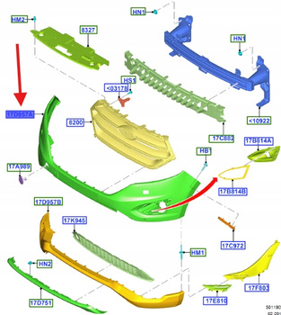 ZDERZAK PRZEDNI FORD EDGE MK2 2038448 _ GT4B-17D957-REXWAA