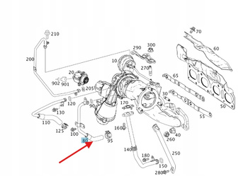 PRZEWÓD WODNY TURBINY BENZYNA OM270 MERCEDES OE A2702030800
