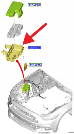 POKRYWA DOLNA BEZPIECZNIKÓW MUSTANG 2017- 2023 OE 2438430 _ JU5T-14A003-AC