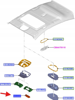 PRZEŁACZNIK OŚWIETLENIA SUFIT FORD FOCUS 2011-2015 1755421 _ BM5T-13D754-HC