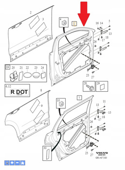 Prawe przednie drzwi Volvo XC90 (16-) OE 32133217