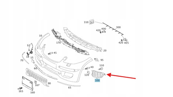 KRATKA ZAŚLEPKA HALOGENU PRAWY PRZÓD MERCEDES A W169 OE A1698870625