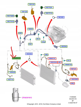 PRZEWÓD KLIMATYZACJI FORD C-MAX Mk2 1.6 TDCI 10-12_1696173_AV61-19N601-BD