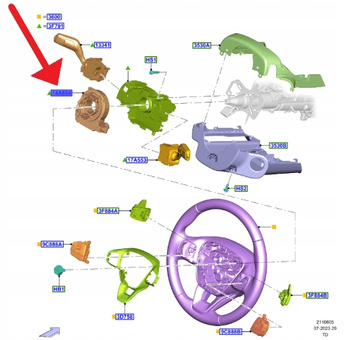 TAŚMA AIRBAG PODGRZEWANA FORD FOCUS KUGA 2020- 2113279 _ H1BT-14A664-AB
