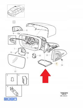 LEWA DOLNA OSŁONA OBUDOWA LUSTERKA VOLVO XC60 2009-OE 31217290