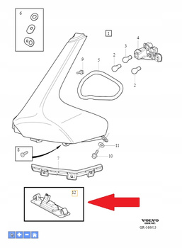 Lampka tablicy rej. Volvo V40 OE 31352526