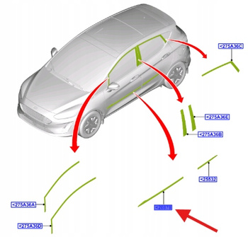 LISTWA DRZWI ZEWNĘTRZNA LEWA FIESTA 2017- 2317810 _ H1BB-A20849-AE