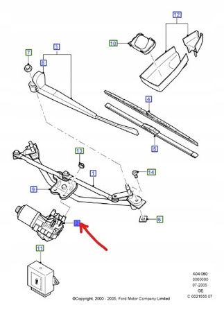 SILNIK WYCIERACZEK PRZÓD FORD MONDEO Mk3 2001-2007 _ 1229139 _ 1S71-17508-AD