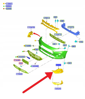 KRATKA HALOGENU LEWY PRZÓD FORD FOCUS 2022- OE 2591698 _ NX7B-15A299-SC