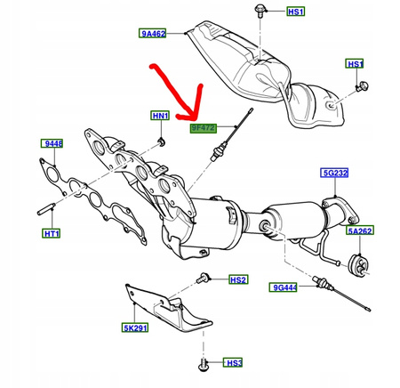 SONDA LAMBDA FIESTA Mk6 FOCUS Mk2 2.0-1.8L Duratec _ 1309292 _ 3M51-9F472-AC 