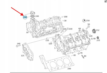 KOREK WLEWU OLEJU MERCEDES WSZYSTKIE MODELE OE A000010138564