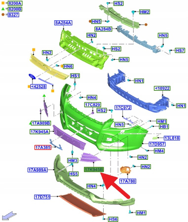 KRATKA LEWA HALOGENU CZARNA FORD KUGA 2012- 1870306 _ CV44-17K947-BE5UAW