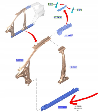 WZMOCNIENIE PRÓG PRZÓD LH FORD C-MAX Mk2 2010-_1746591_PAM51-R101E29-AD