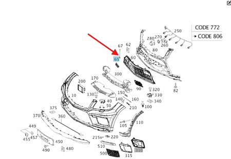 ZAŚLEPKA HAKA ZDERZAKA PRZÓD MERCEDES GL GLS W166 OE A1668855122