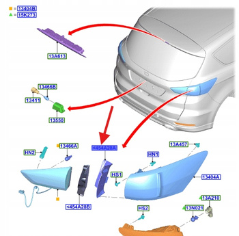 OSŁONA PRAWA LAMPY TYLNEJ FORD S-MAX 2015- 2022353 _ EM2B-13N552-BF