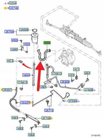 PRZEWÓD UKŁADU KIEROWNICZEGO FORD TRANSIT 2006- OE 1677267 _ 6C11-3691-AC