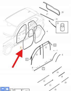 USZCZELKA DRZWI LEWY PRAWY PRZÓD VOLVO XC60 2018- OE 32229249