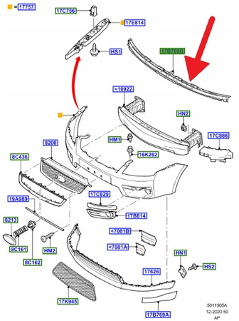 OSŁONA DOLNA ZDERZAKA PRZÓD FOCUS 2005- 08 OE 1497323 _ 5M5J-17B909-CB