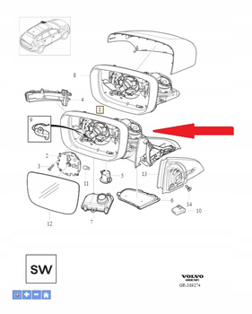 Lusterko lewe Volvo OE 31371853 XC60 (14-17)