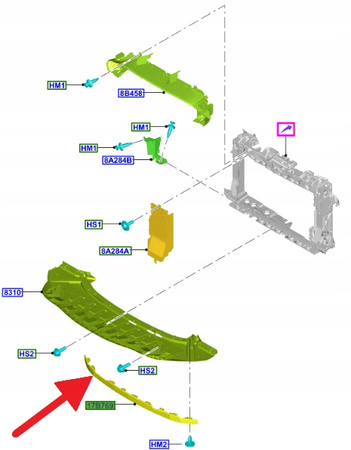 SPOILER ZDERZAKA PRZÓD FORD FIESTA 2017- OE 2090736 _ H1BB-17778-A1A
