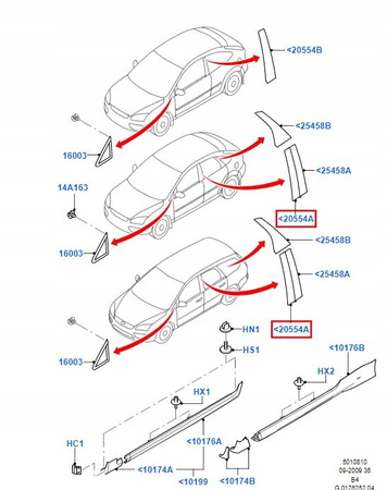 LEWA LISTWA NAKŁADKA DRZWI BOCZNYCH FORD FOCUS Mk2 _ 1675420 _ 4M51-A20899-AG