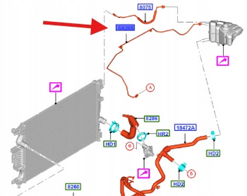 PRZEWÓD ZBIORNICZKA WYRÓWANWCZEGO 2.0 EB MONDEO 5197083 _ DG93-8A365-EC