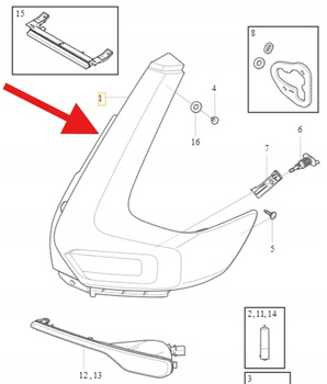 REFLEKTOR LAMPA TYLNA LEWA VOLVO EX40 XC40 2018- OE 31446791