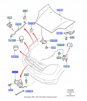 ZAMEK MASKI FORD FUSION FIESTA MK6 1478991 _ 2S6H-16C680-AF