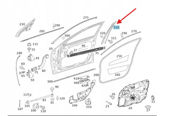 OSŁONA SŁUPKA B DRZWI PRAWE PRZEDNIE MERCEDES S W221 OE A2216901287
