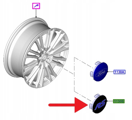 ZESTAW ZAŚLEPEK KÓŁ RS FORD FOCUS MK3 2017- OE 2242306 _ GM5J-1A108-BA