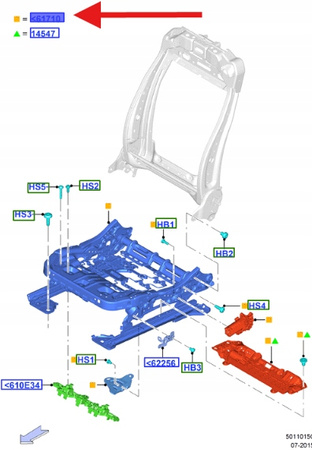 SANKI SIEDZENIA LEWE FORD MUSTANG 2015- OE 2706694 _ FR3A-9661701-AY