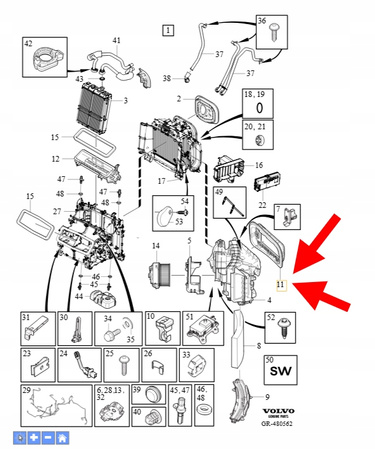 USZCZELKA NAGRZEWNICY KOŁNIERZ VOLVO XC90 2016- XC60 OEM/OE 31404473