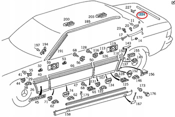 LISTWA KOŃCOWA BAGAŻNIKA MERCEDES W124 A1246902762