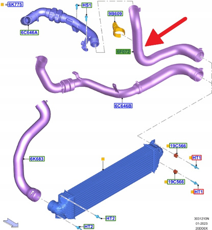 PRZEWÓD INTERCOOLERA 2.0 TDCi FORD SMAX MONDEO 14- 2189121 _ DS73-6F072-DJ