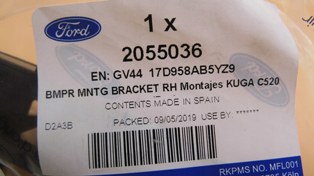 MOCOWANIE ZDERZAKA PRZÓD PRAWA FORD KUGA Mk2 2016-_2055036_GV44-17D958-AB5YZ9