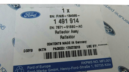 ODBLASK PRAWY TYŁ FORD MONDEO Mk4 2007- 1491914  _ 7S71-515B0-AC