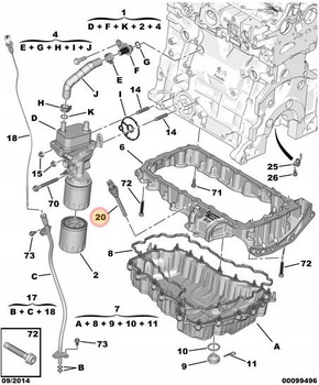 CZUJNIK POZIOMU OLEJU CITROEN C4 C5 DS4 DS5 JUMPER 3008 5008 OE 9804663580