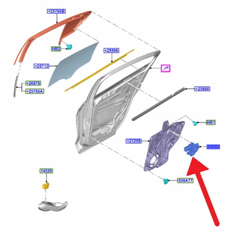 SILNICZEK SZYBY LEWY FORD FOCUS 2018- OE 2708470 _ JX7B-14553-BF