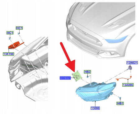 PRZETWORNICA ŚWIATEŁ XENON FORD MUSTANG 2015- OE 5324220 _ FR3A-13C170-AA