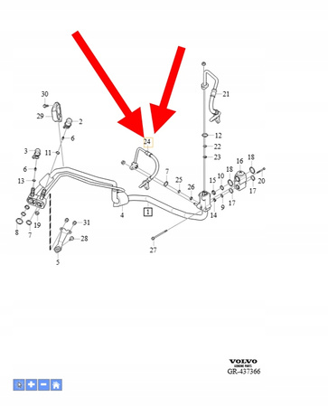 PRZEWÓD RURA KLIMATYZACJI TYŁ B4 2.0 D4 2.0 VOLVO XC90 2016- OEM 31390897
