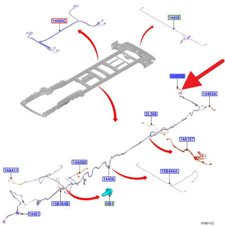 WIĄZKA PRAWA LAMPY TYŁ FORD TRANSIT 2017- OE 2500738 _ FK31-12663-BE