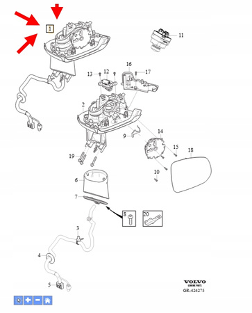 LUSTERKO WSTECZNE ZEWNĘTRZNE PRAWE VOLVO XC90 2016- OEM/OE 31395483