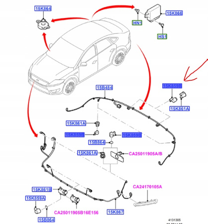 CZUJNIK PARKOWANIA PDC FORD MONDEO SMAX GALAXY 06-_1765445_6G92-15K859-DC