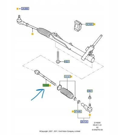 DRĄŻEK KIEOWNICZY FORD MONDEO 2007- S-MAX GALAXY 06- 1596574 _ 6G91-3280-AB