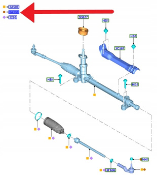 KOŃCÓWKA DRĄŻKA KIEROWNICZEGO PRAWA FOCUS 2018- 2494049 _ JX6C-3C367-AC